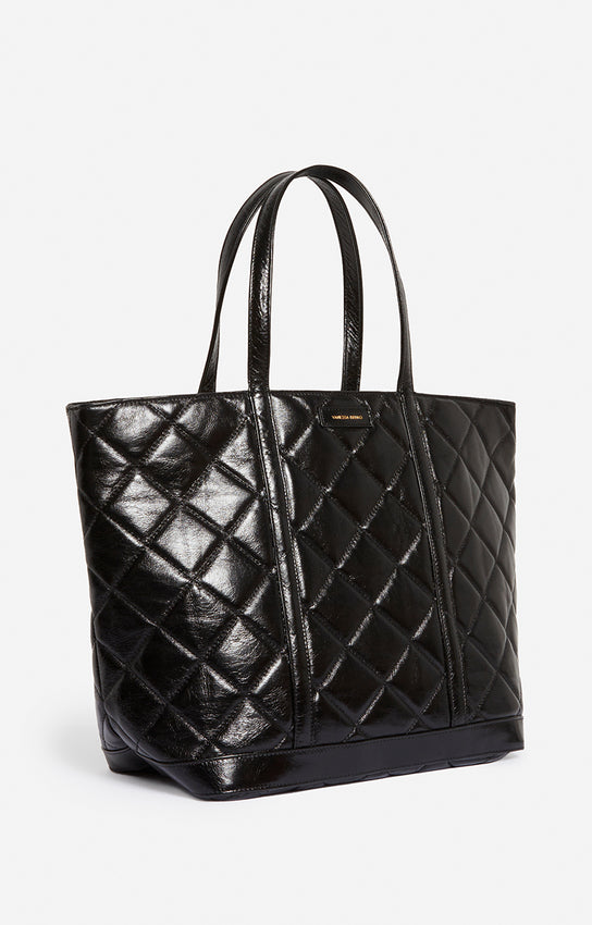 Cabas en cuir matelassé XL