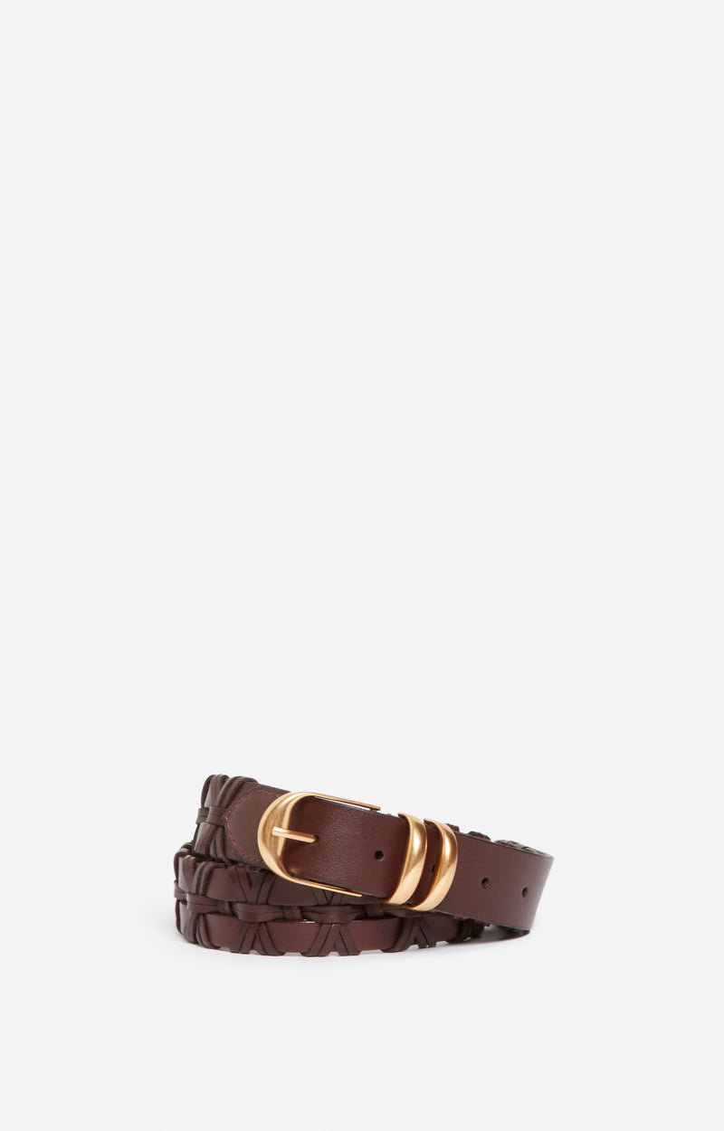 Ceinture en cuir tressé