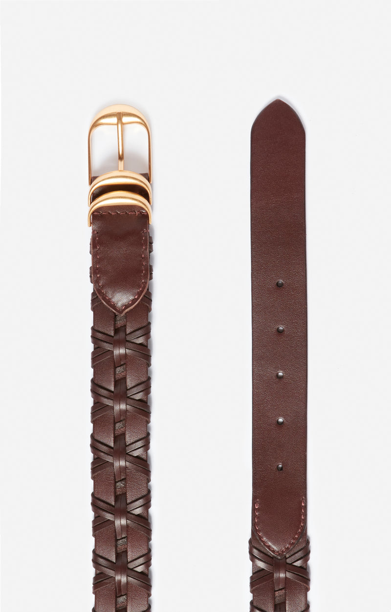 Ceinture en cuir tressé