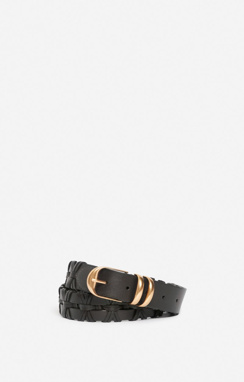 Ceinture en cuir tressé