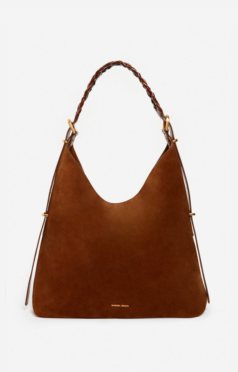 Sac Jess Hobo en cuir velours cognac