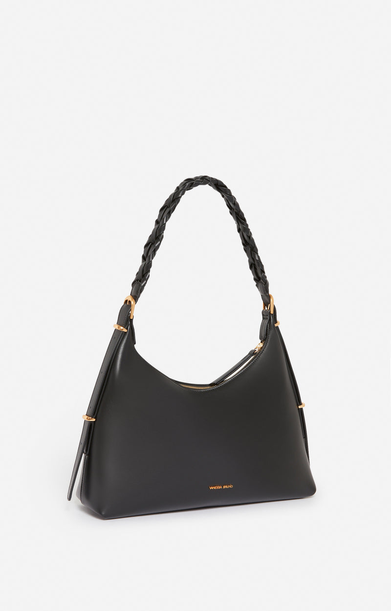 Sac en cuir lisse noir Jess