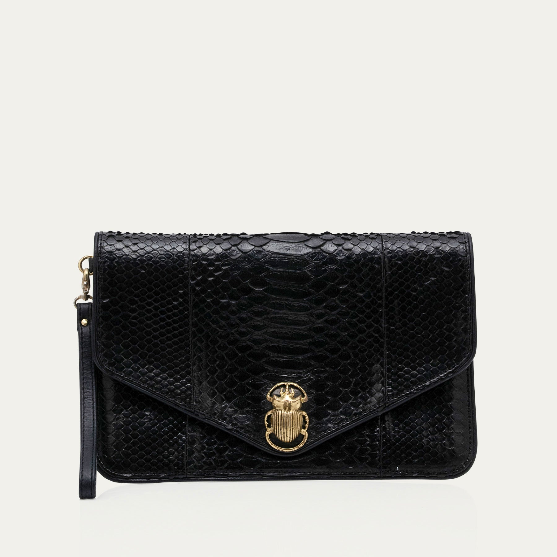 Pochette Alicia en python noir