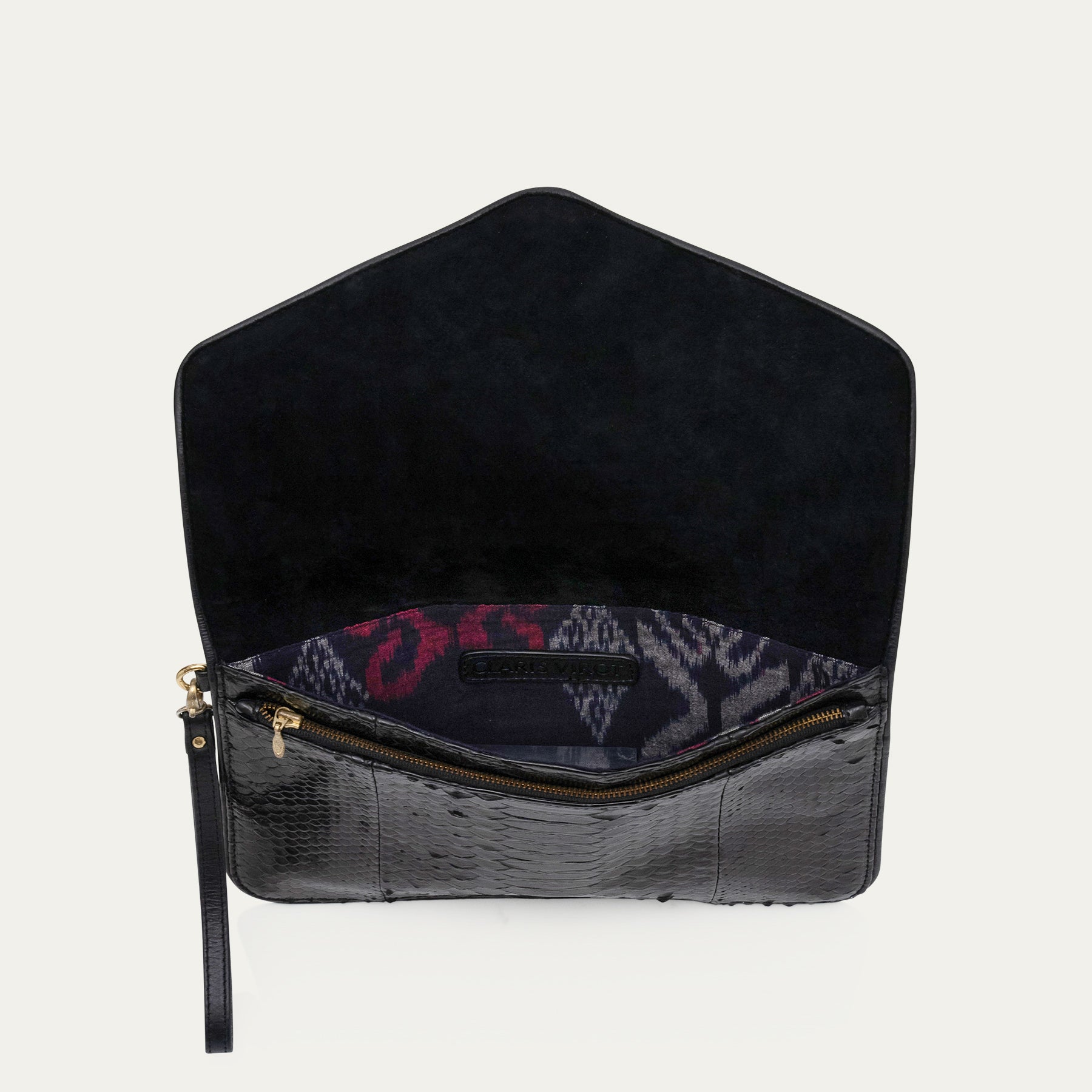 Pochette Alicia en python noir