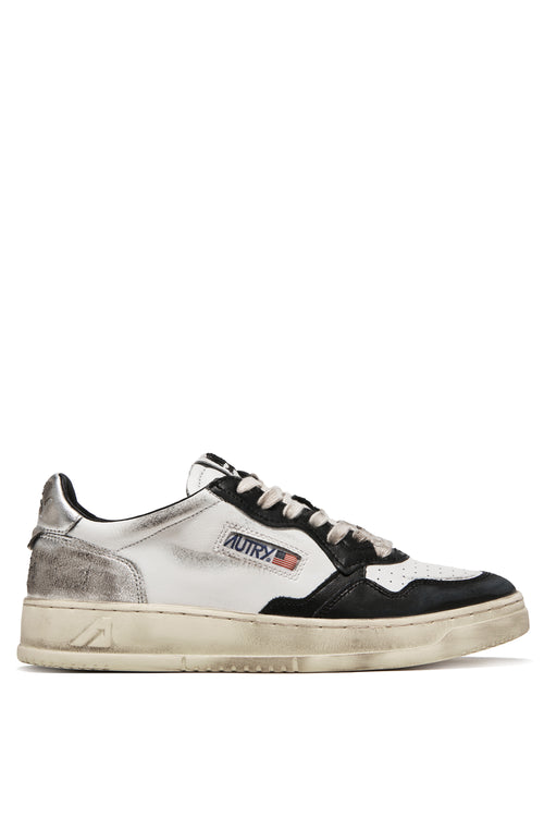 Autry Medalist Low Supervintage -  Blanc, Noir et Argent