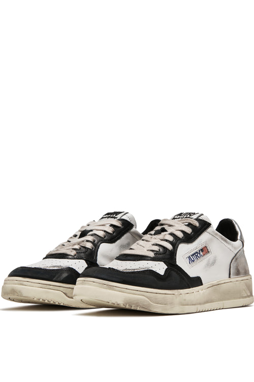 Autry Medalist Low Supervintage -  Blanc, Noir et Argent