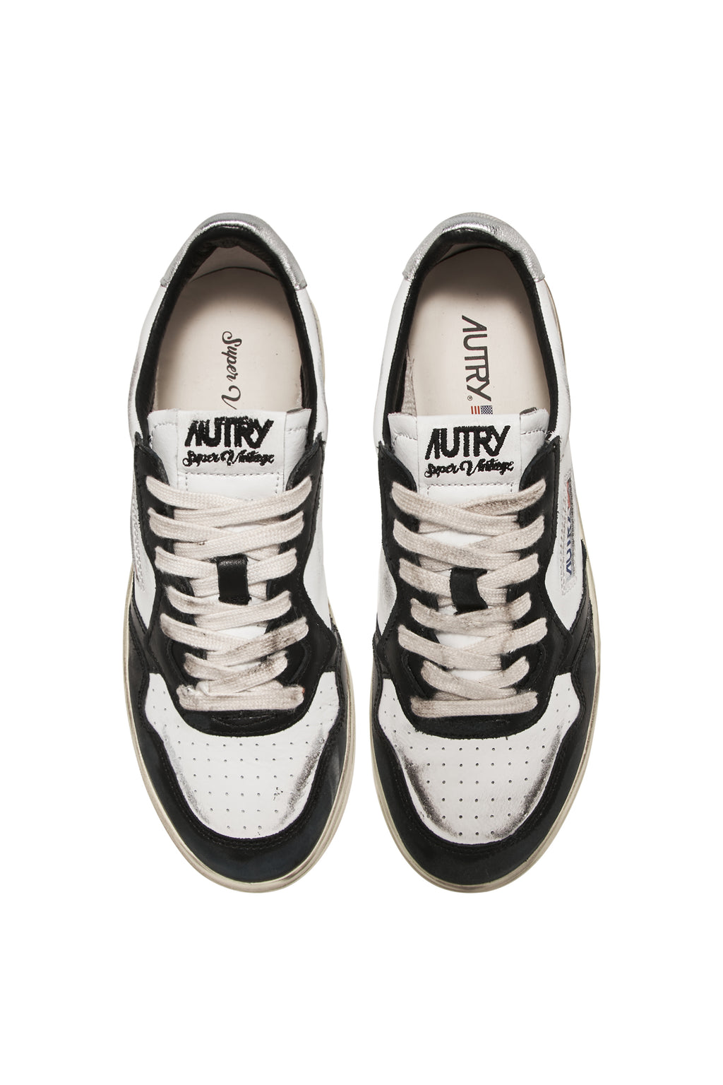 Autry Medalist Low Supervintage -  Blanc, Noir et Argent