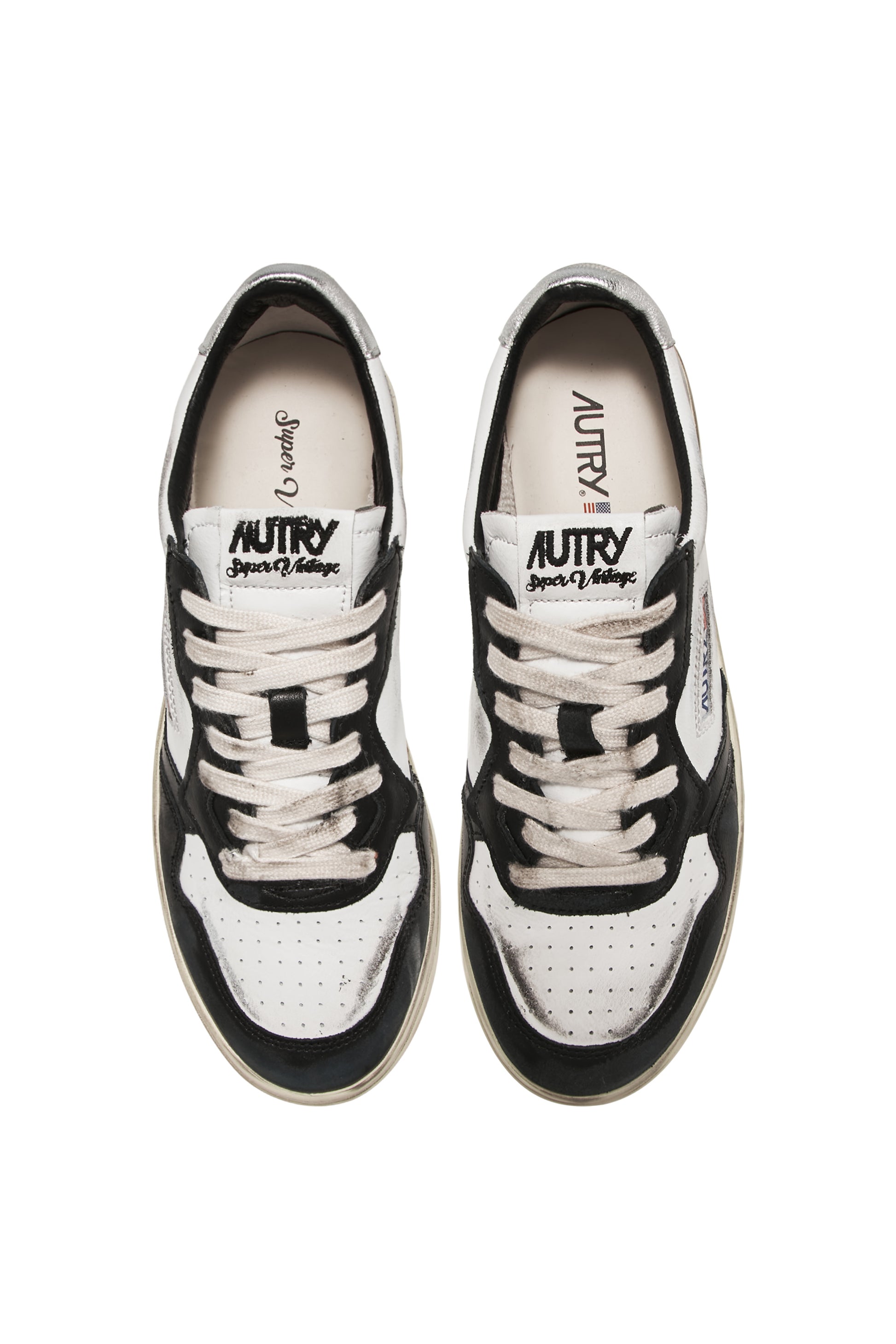 Autry Medalist Low Supervintage -  Blanc, Noir et Argent