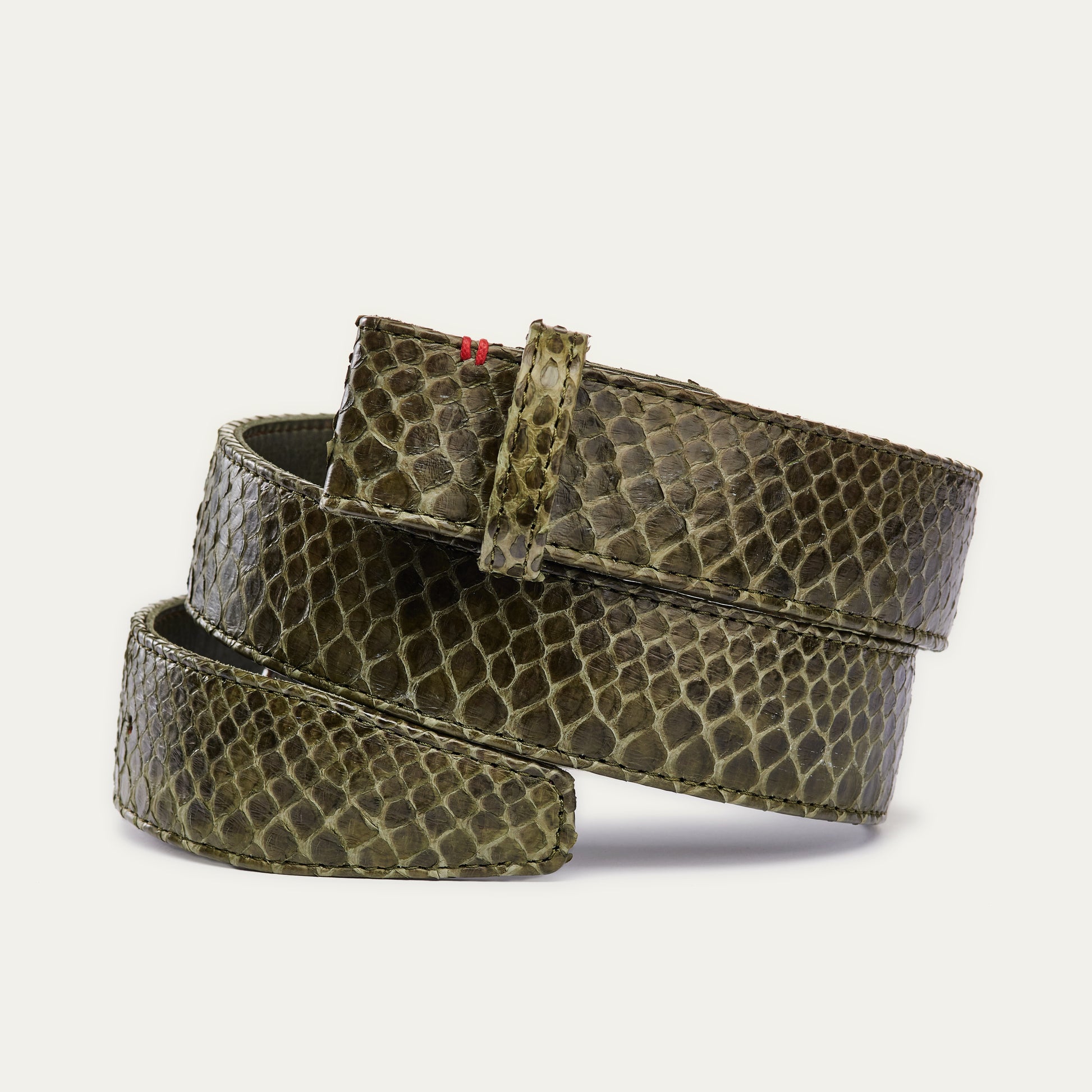 Ceinture en python Dark Kaki