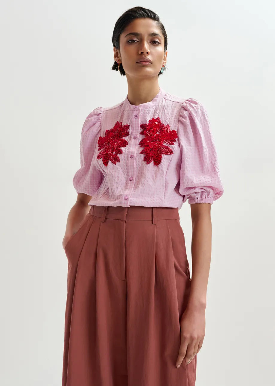 Blouse à broderies multicolores Jaiden