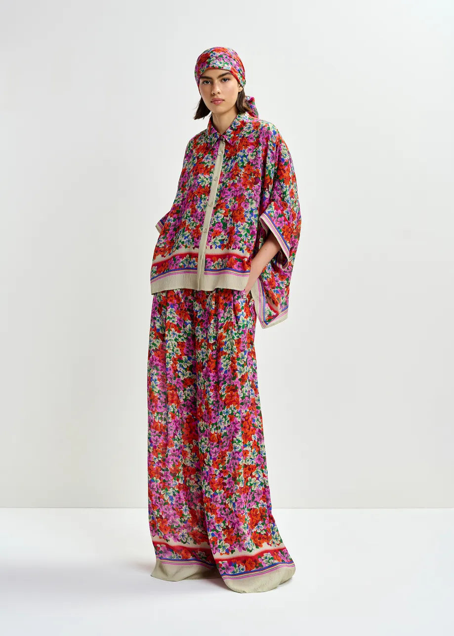 Pantalon en soie mélangée Joek