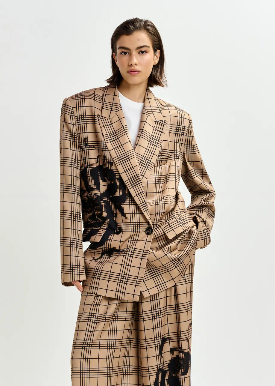 Blazer croisé à carreaux Juliana