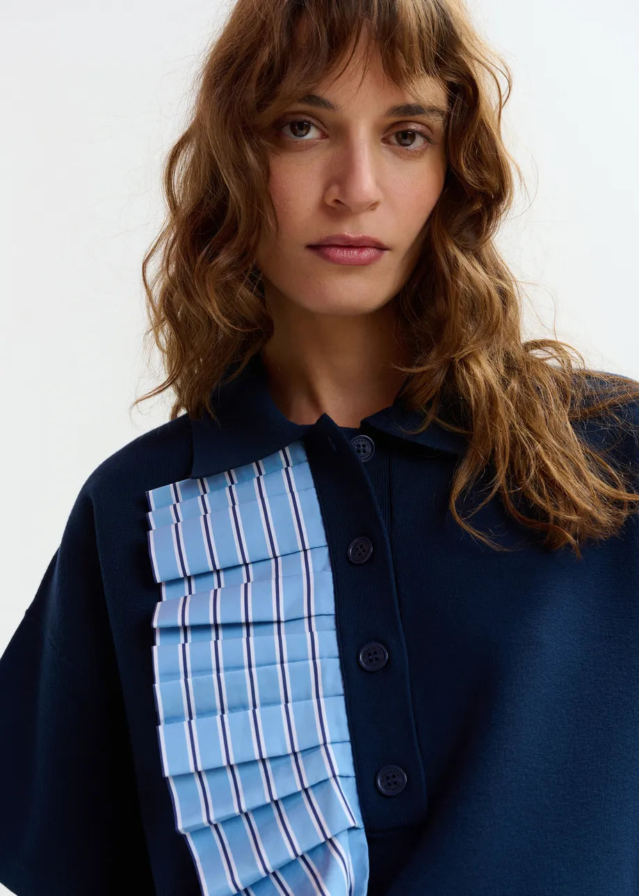 Polo en maille fine à volants Jumble