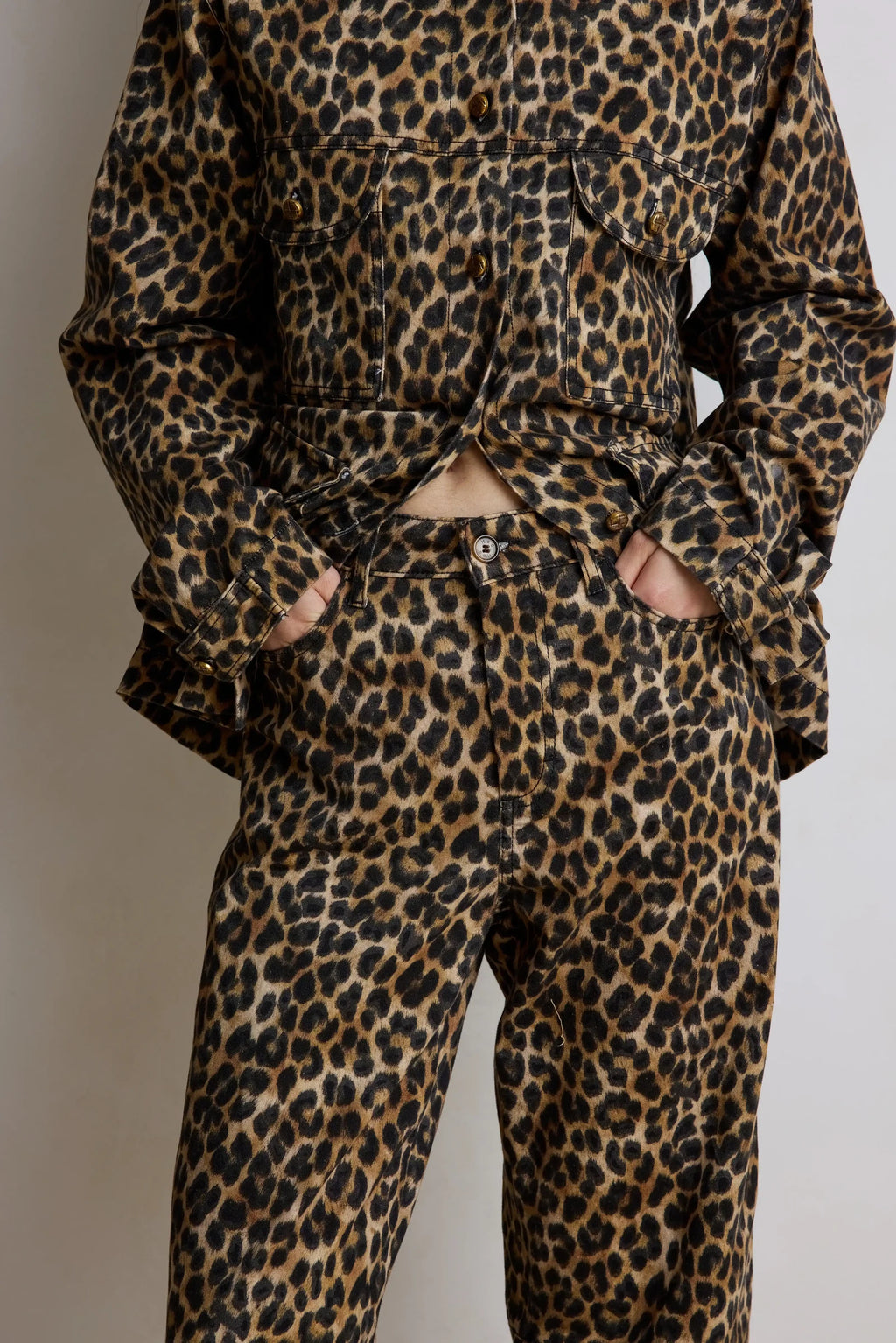 Pantalon barrel léopard