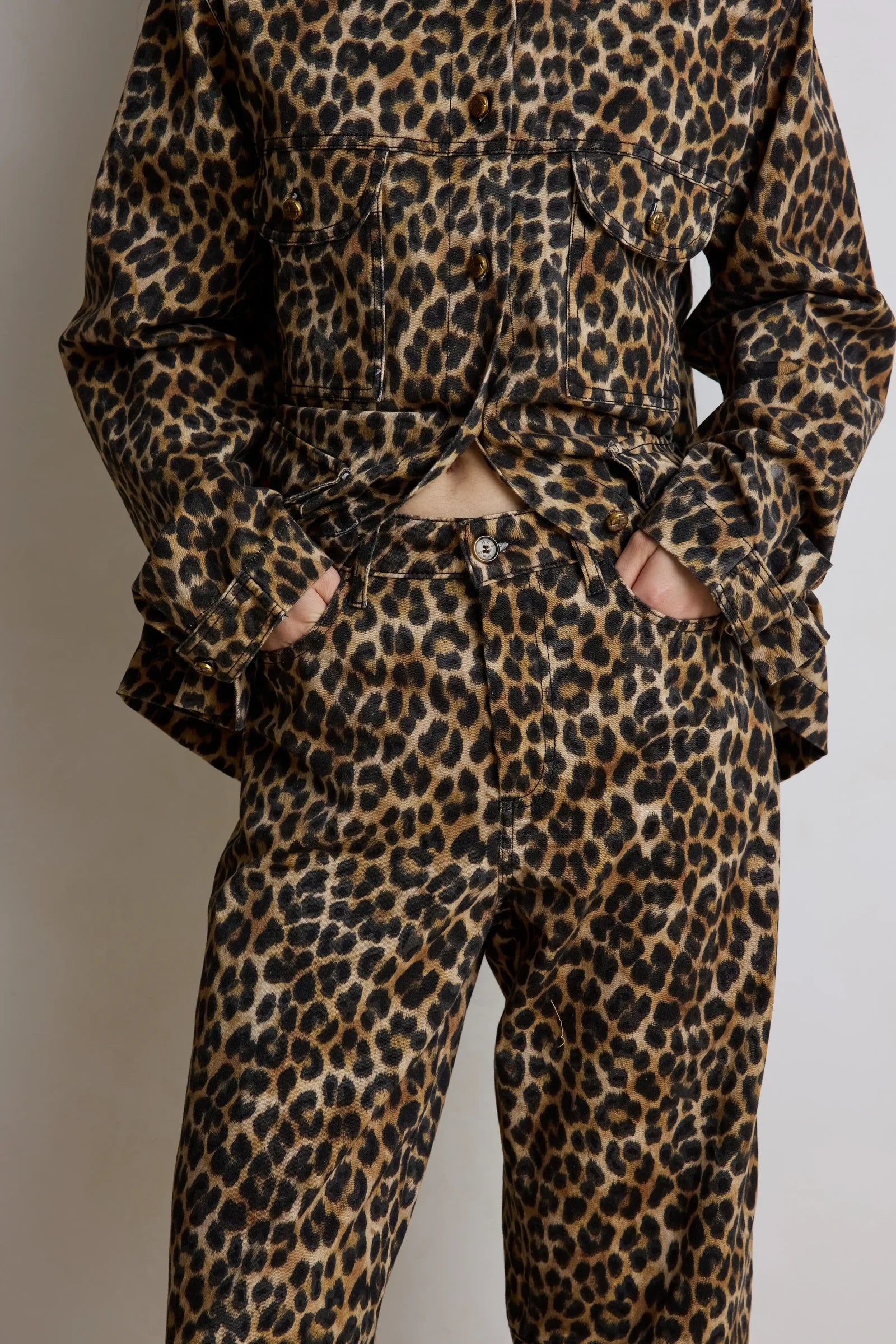 Pantalon barrel léopard