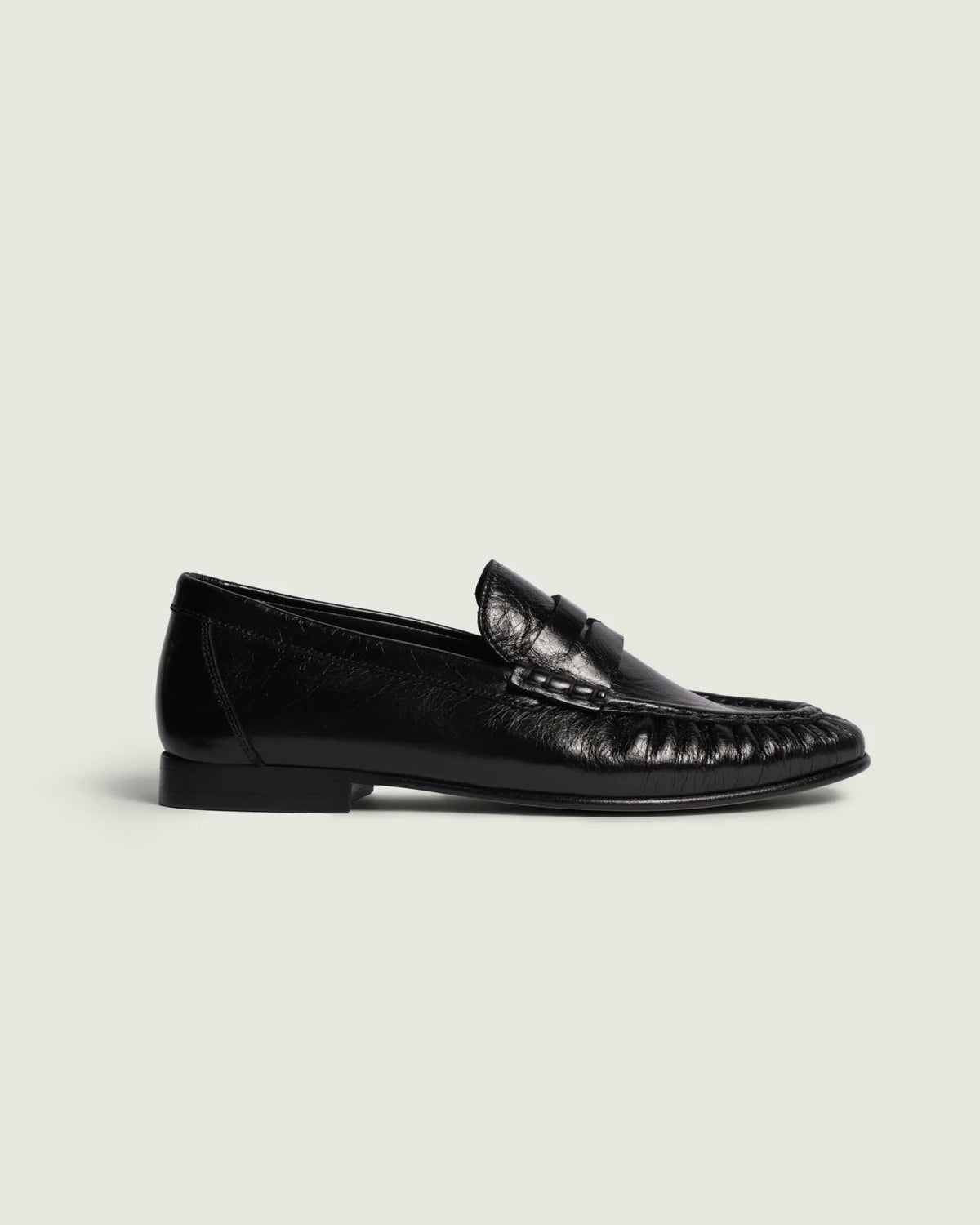 Mocassins Penny en cuir froissé