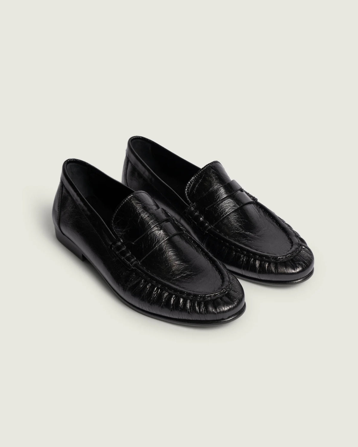Mocassins Penny en cuir froissé