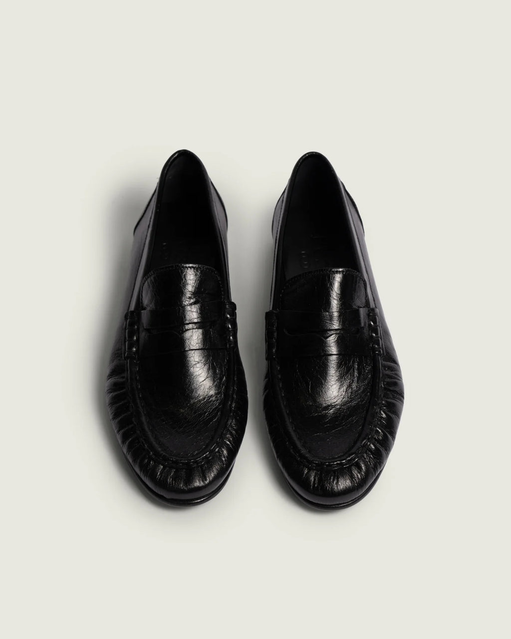 Mocassins Penny en cuir froissé