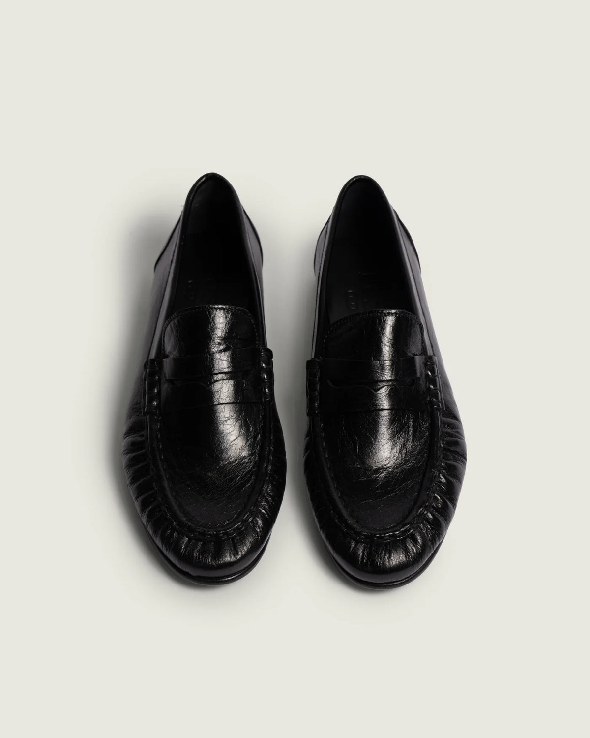 Mocassins Penny en cuir froissé