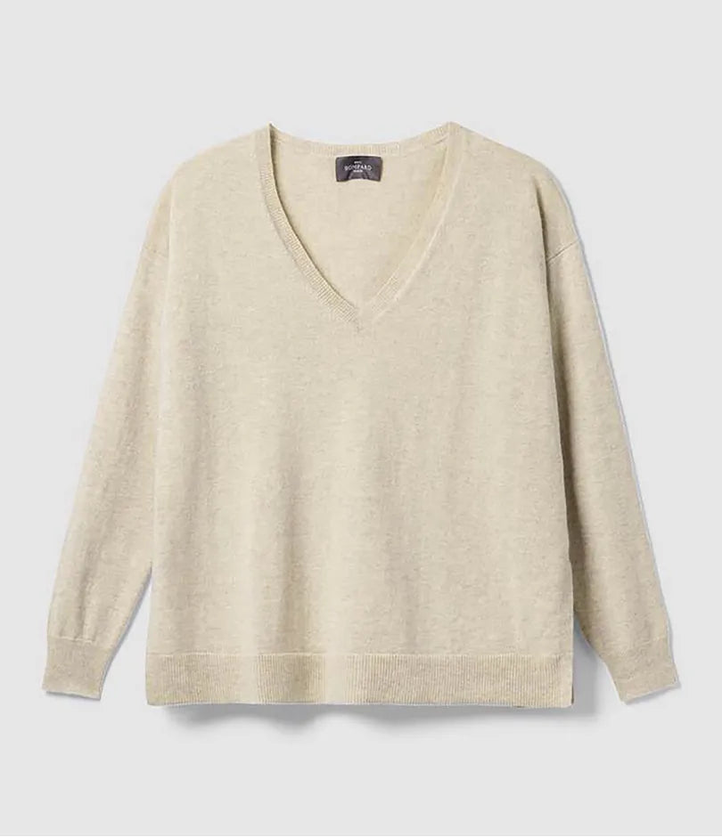 Pull ample col V en cachemire