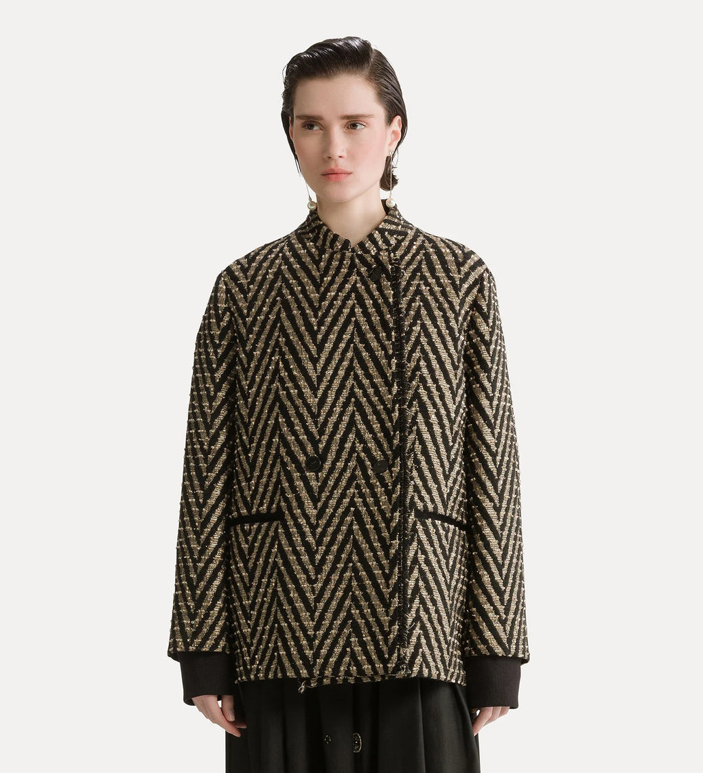 Veste en jacquard à chevrons