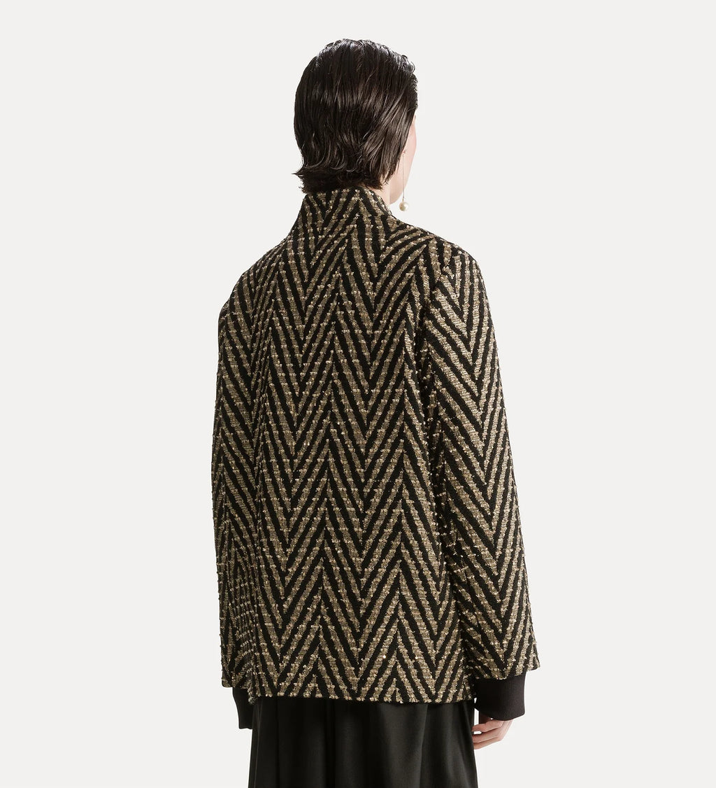 Veste en jacquard à chevrons