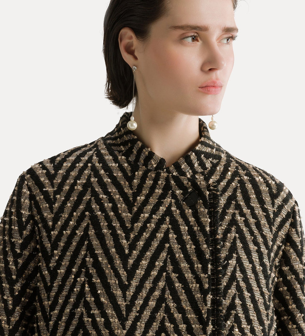 Veste en jacquard à chevrons