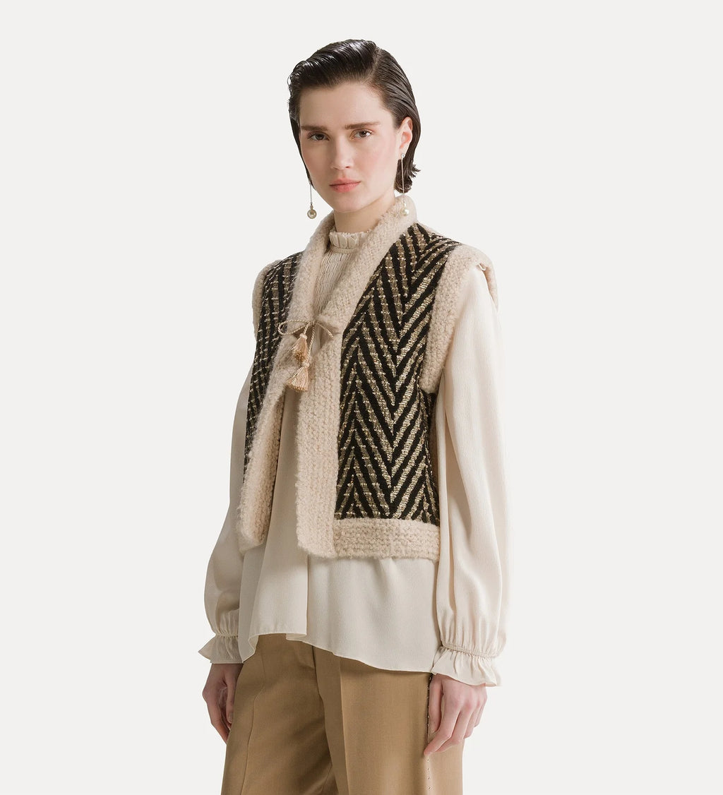 Gilet à chevrons jacquard