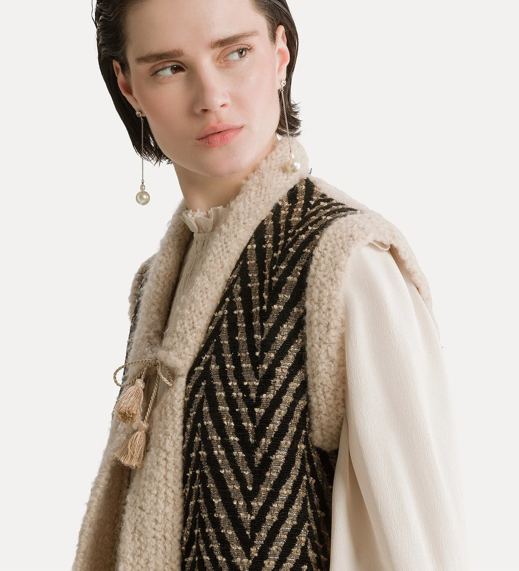 Gilet à chevrons jacquard