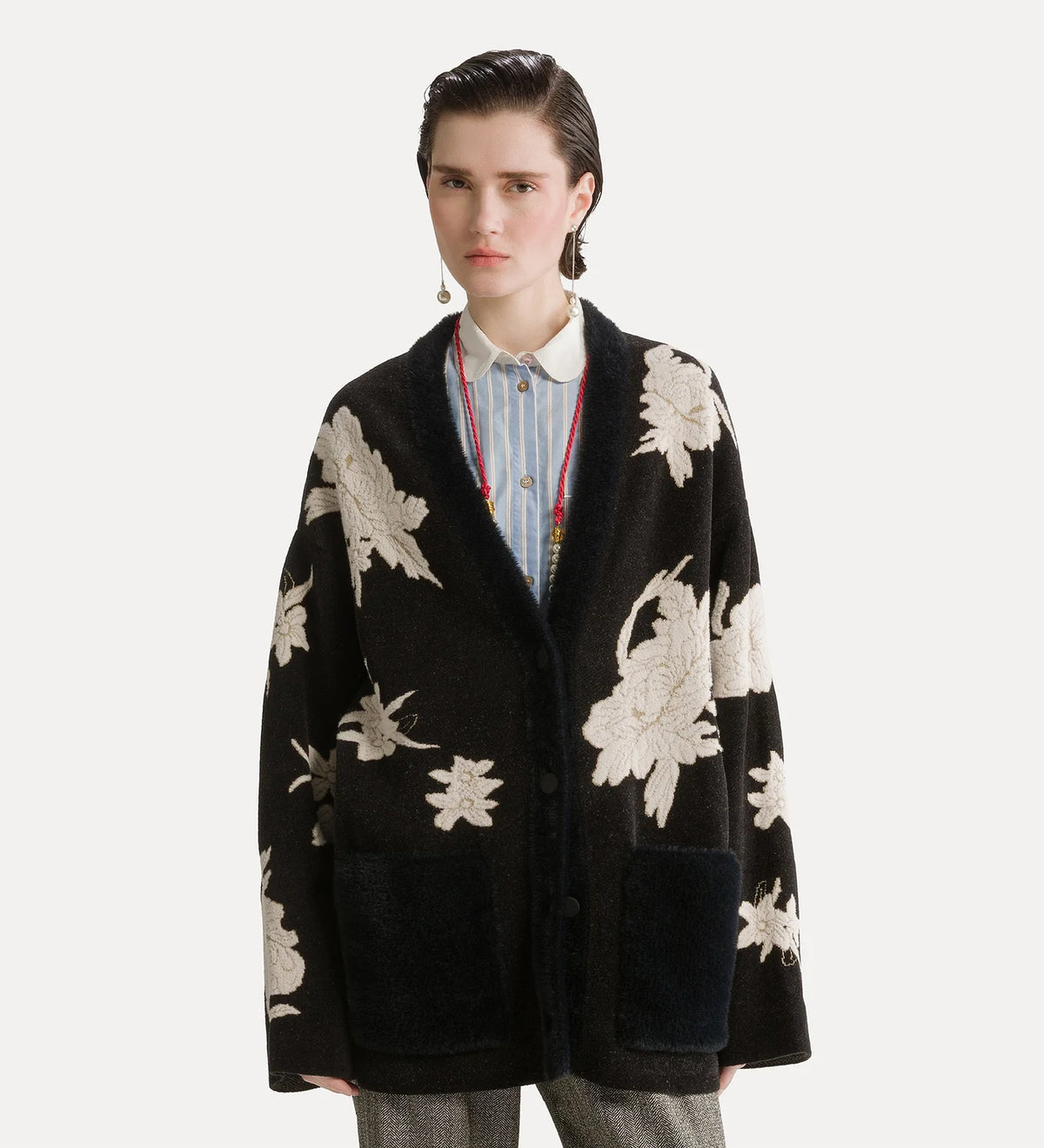 Cardigan Jacquard "The Lotus"