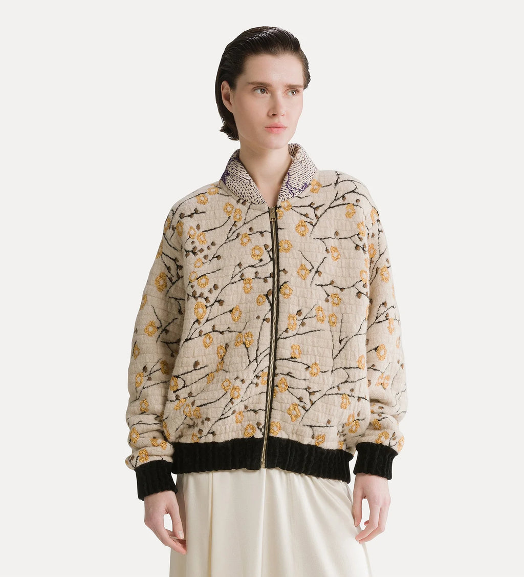 Bomber en jacquard Cherry Blossom
