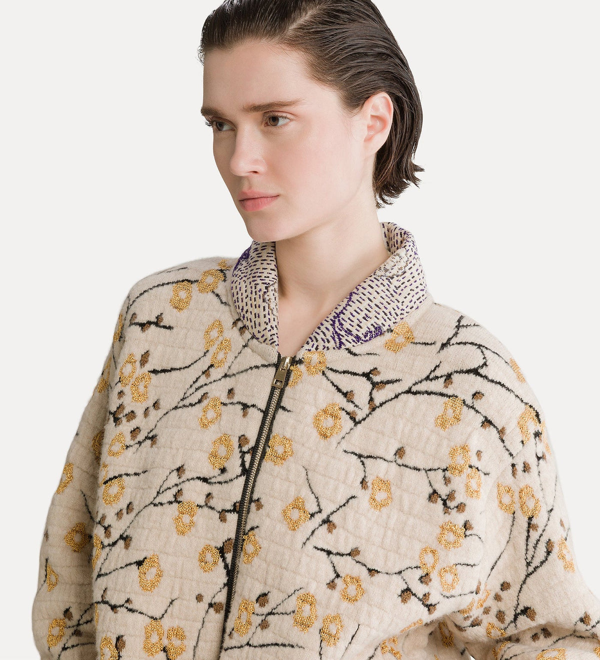Bomber en jacquard Cherry Blossom