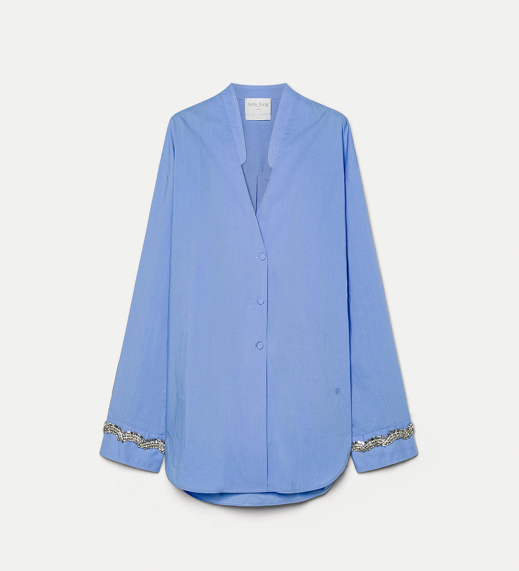 Chemise en popeline brodée