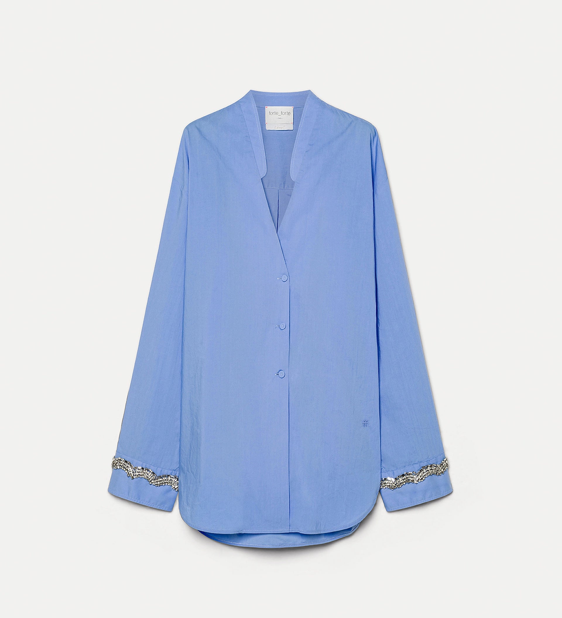 Chemise en popeline brodée