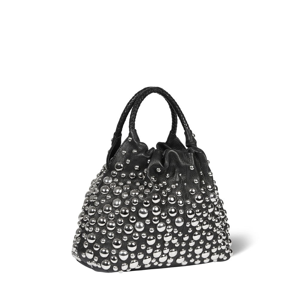 Sac Gordi M - Noir grainé et rivets