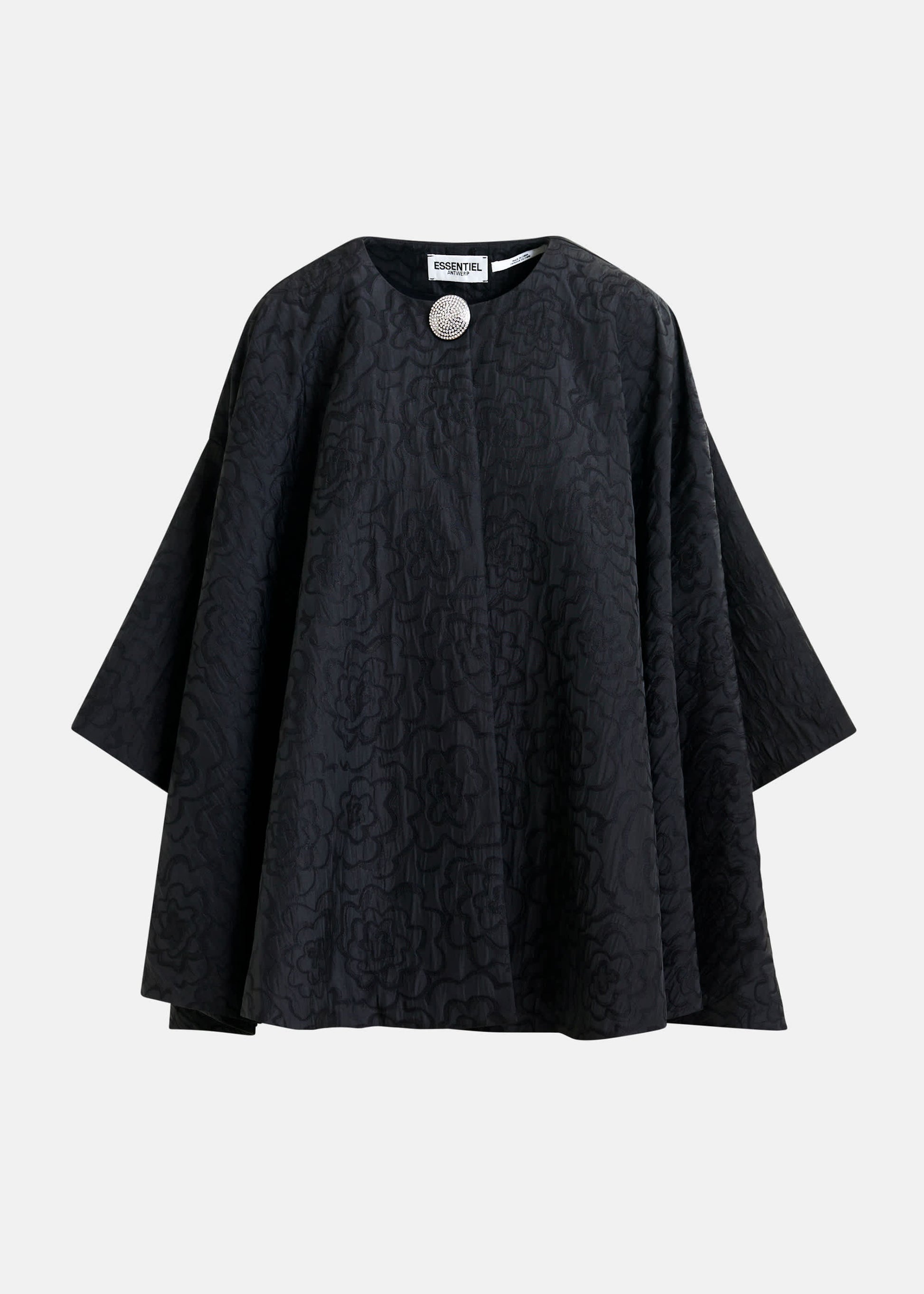 Cape oversize en jacquard noire Idance
