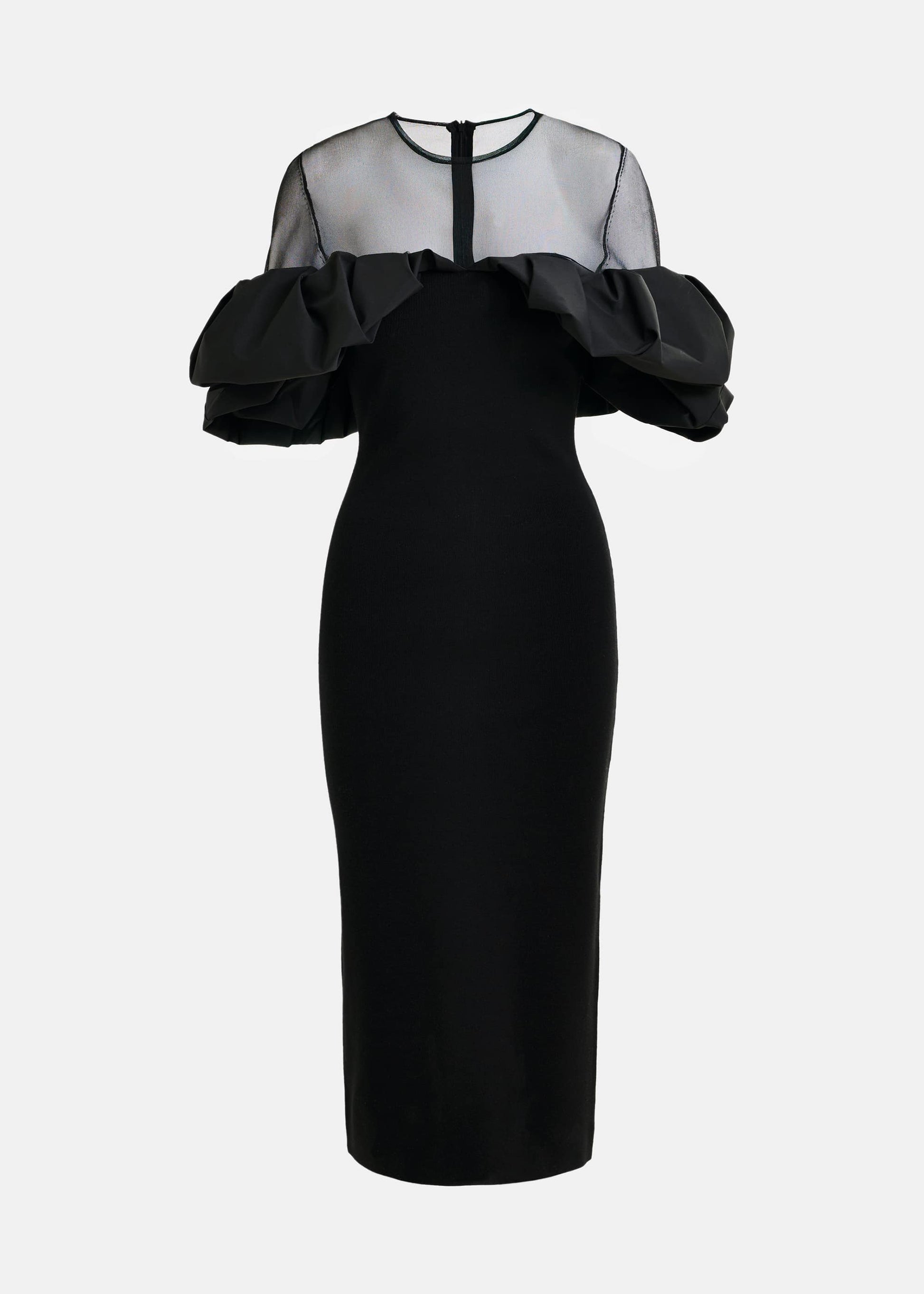 Robe mi-longue à volants Isatis