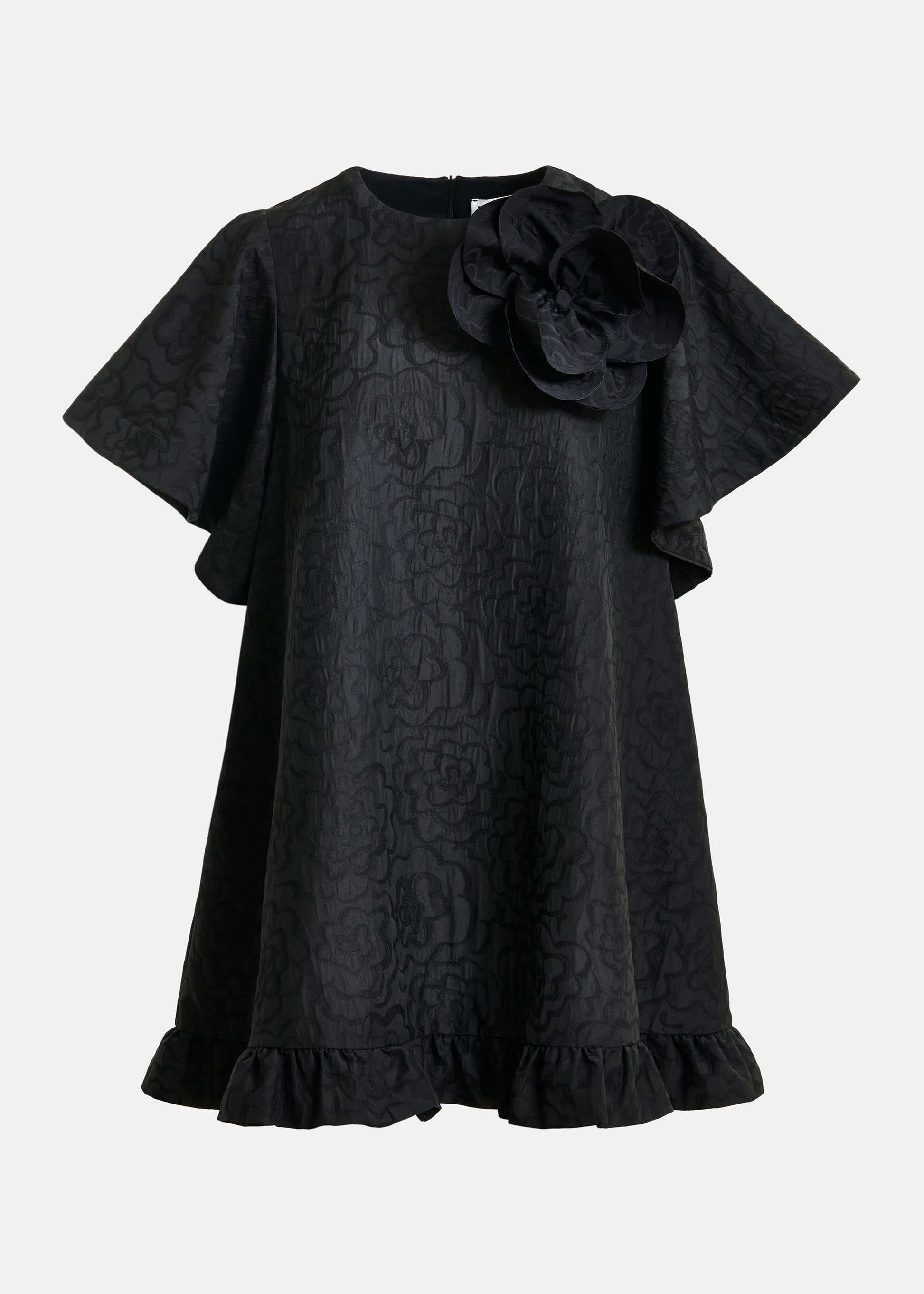 Robe trapèze en jacquard noire Ising