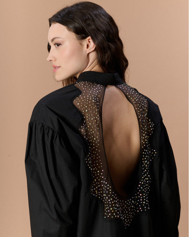 Chemise dos nu à strass Louis