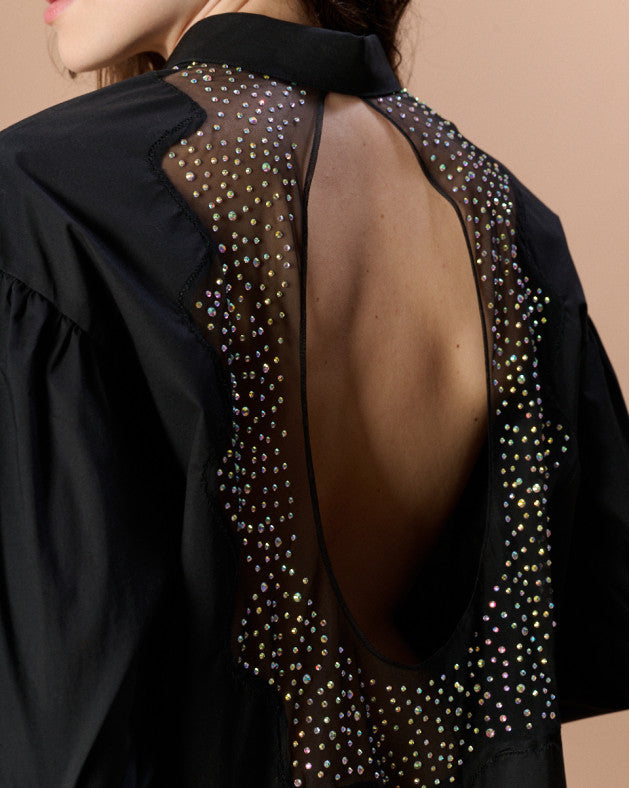Chemise dos nu à strass Louis