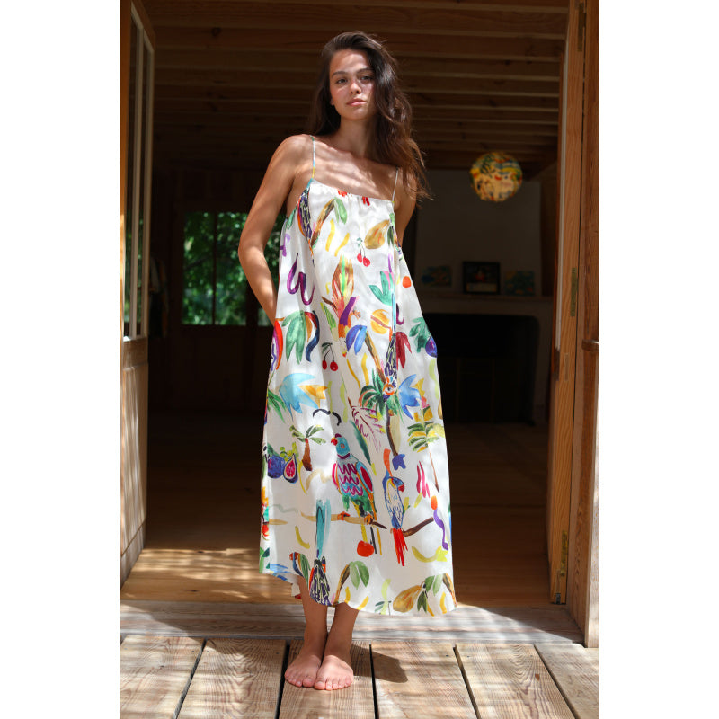 Robe en lin Poppy Perruches