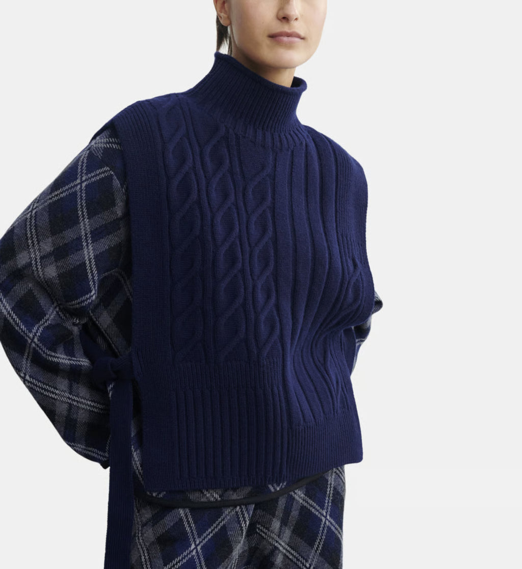 Plastron long à torsades en cachemire