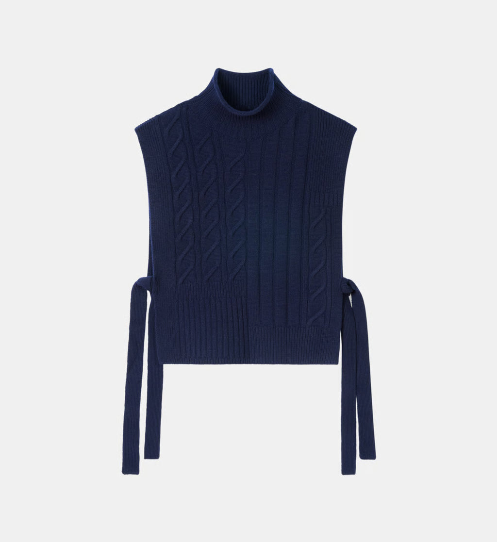 Plastron long à torsades en cachemire