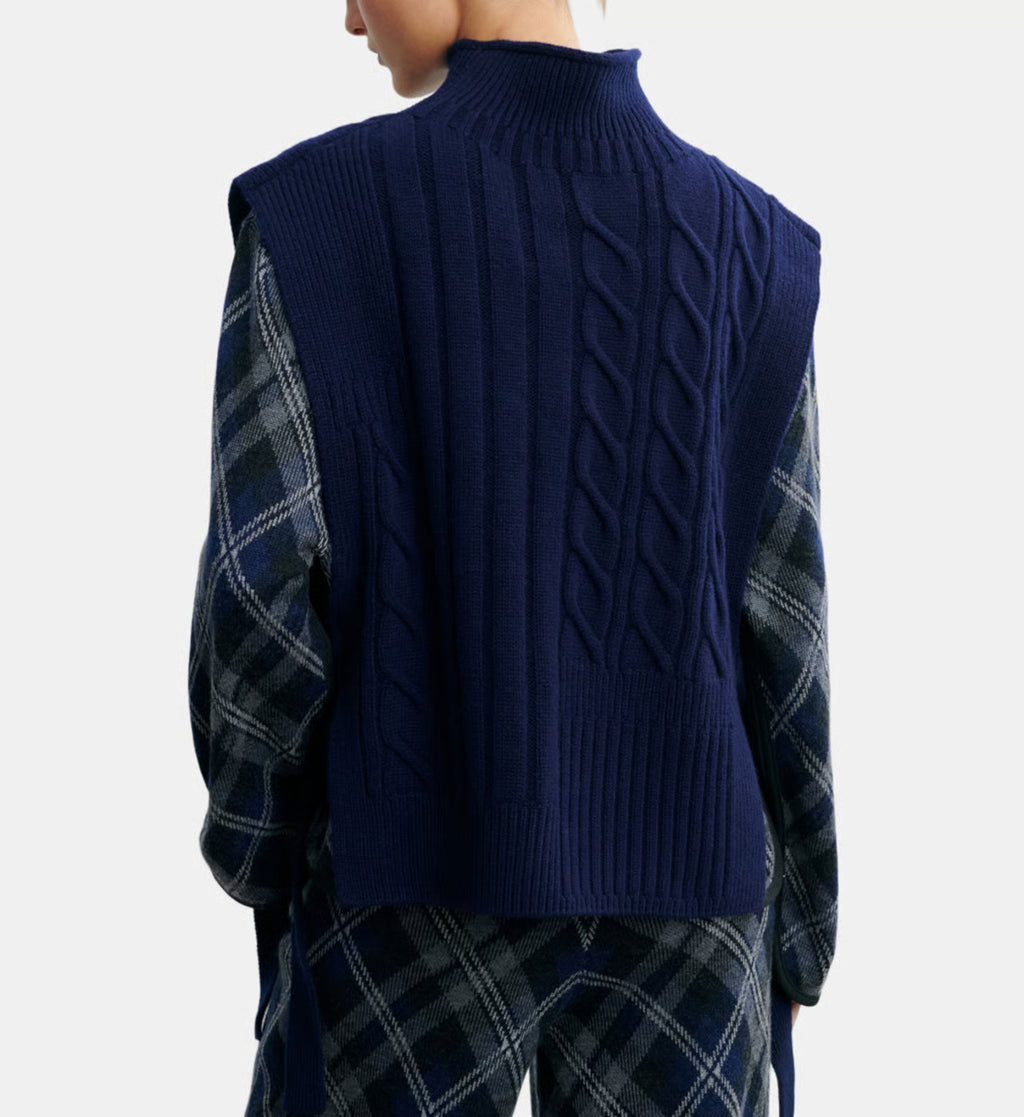 Plastron long à torsades en cachemire